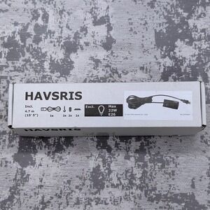 IKEA HAVSRIS Lamp Cord Set Black Max 22W‎ E26 With Switch